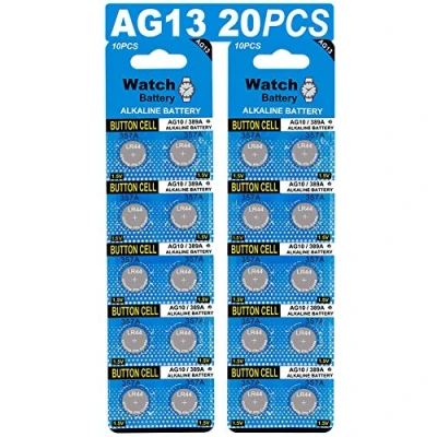 Abbildung von Pack of 20 AG13 LR44 1.5 V Alkaline Button Cell Batteries Without Mercury (357/357A/L1154/A76/GPA76)