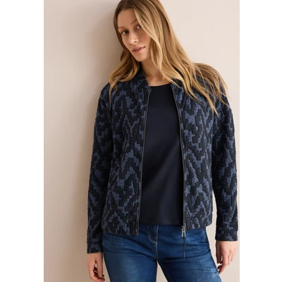 Abbildung von Cecil Jaquard MIT Struktur Bomberjacke, Damen, Größe: Small, Blau