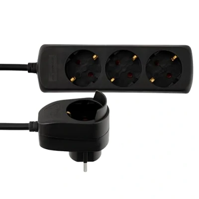 Abbildung von REV Steckdosenleiste PowerSplit Mehrfachsteckdose 4 fach (3+1), 3500W, 2m, schwarz