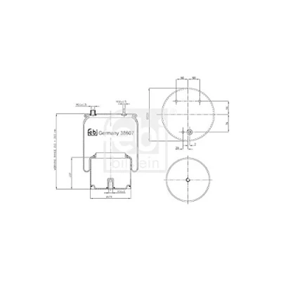 Abbildung von FEBI BILSTEIN 38607 Federbalg, Luftfederung DAF: XF