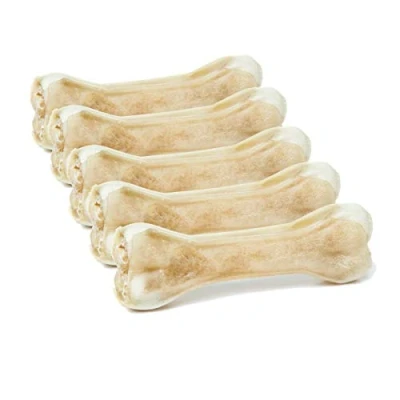 Abbildung von DOGBOSS 100% Natur Kauknochen Hundeknochen, Rinderhaut mit Pansen, 5 Stück 17 cm