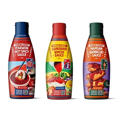 Abbildung von [KOREAN STREET] 260 ml x 3, Scharfe &amp; Süße Saucen, BBQ Sauce, Koreanische Sauce mit scharfen Chili, Kimchi Hot und