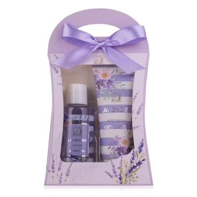 Abbildung von Accentra Duschset Frauen Geschenkset LAVENDEL in schöner Geschenkbox 2 teiliges Pflegeset mit Duschgel und Bodylotion Wellness Geschenk Set zum Geburtstag, Valentinstag &amp; Weihnachten