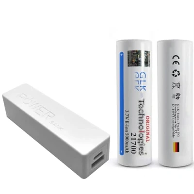 Abbildung von GLK Technologies® 2X Powerbank Externer Akku Flat Top Flachpol 5000 mAh 3,7V