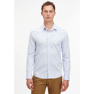Abbildung von Calvin Klein Businesshemd STRETCH POPLIN SLIM SHIRT mit Logo auf der Brust
