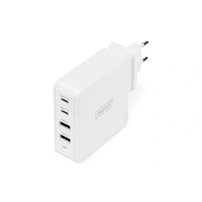 Abbildung von DIGITUS Universal GaN Ladegerät 100 W 2 Port USB C A Schnellladegerät Power Delivery (PD 3.0) Für iPhone, iPad, Samsung Galaxy, Pixel, Xiaomi, Motorola, Huawei Weiß