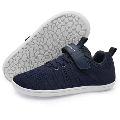 Abbildung von IceUnicorn Hausschuhe Kinder Barfußschuhe Jungen Mädchen Sportschuhe Barfussschuhe Minimalistische Hallenschuhe(Marine, 33EU)