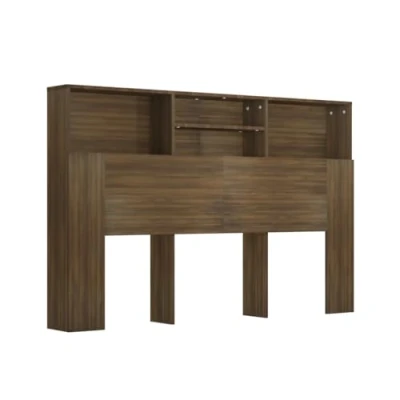 Abbildung von vidaXL Kopfteil mit Ablagen Regal Wand Bücherregal Betthaupt Bettkopfteil Schlafzimmer Braun Eichen Optik 160x19x103,5cm