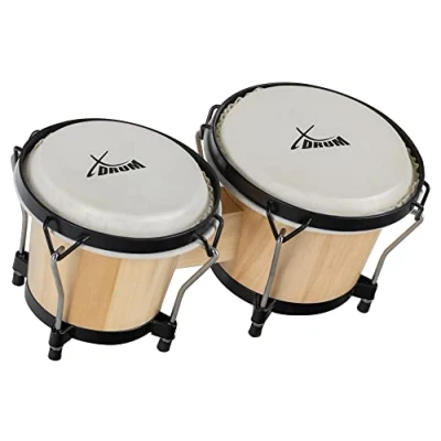 Abbildung von XDrum Bongo Bongos Club 6&quot; Macho und 7&quot; Hembra, (3, inkl. Stimmschlüssel), mit Naturfellen professionellem Stimmsystem