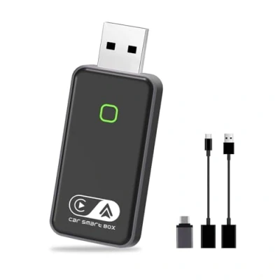 Abbildung von 2025 Wireless Android Auto und Carplay Adapter, 2 in 1 Konvertieren Wired Auto/Carplay kabellos Unterstützung OTA, Typ C/USB Plug &amp; Play, Mini stabil