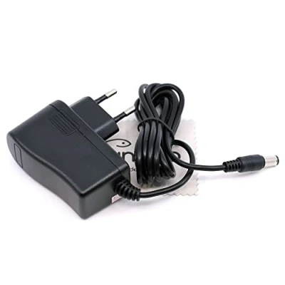 Abbildung von Ladegerät passend für Philips PowerPro Duo FC6163/02, FC6164/02, FC6167/01, FC6168/62/F/A, FC6169/01, FC6171/01/F (Ersetzt SSC 18P 12EU 250050) Ladekabel Akku Staubsauger mit mungoo Displayputztuch