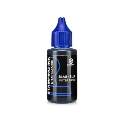 Abbildung von OCTOPUS Fluids Stempelfarbe für Stempelkissen, Selbstfärber ohne Öl, blau 30ml Stempelkissen