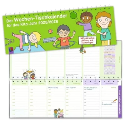 Abbildung von Der Wochen Tischkalender für das Kita Jahr 2025/2026: Mit zahlreichen Aktions und Thementagen