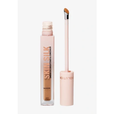 Abbildung von Revolution Skin Silk Radiant Serum Augenaufheller Hydratisiert und glättet mit Hyaluronsäure Squalan Vegan &amp; Cruelty Free Tan Golden 4 ml
