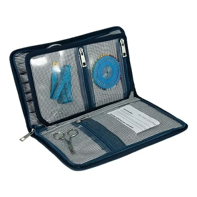 Abbildung von Milward Nur austauschbares Nadeletui, Taschen für Nadeln, Häkelnadeln, Zubehör, 100% Baumwolle, Hartschalen Etui mit Reißverschluss, Denim