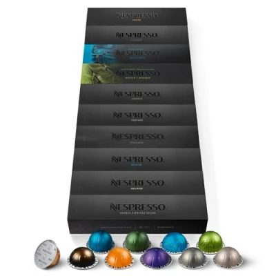 Abbildung von NESPRESSO VERTUO, Auswahl an Coffee (150ml 230 ml) und Espresso (40ml 80ml) Kaffees mit mittleren bis dunklen Röstungen, Kompatibel VERTUO Kapselmaschinen, Kapsel Set aus 100 Kaffeekapseln