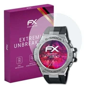 Abbildung von atFoliX Glasfolie kompatibel mit Casio GST B100 Panzerfolie, 9H Hybrid Glass FX Schutzpanzer Folie