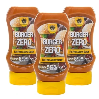 Abbildung von Rabeko Zero Sauce Burger Saus, 3 x 350ml ohne Zucker &amp; wenig Fett gesunde Low Carb Produkte kalorienreduziert fettreduziert für Salat, Frites,Burger,Grill Gluten und Laktosefrei