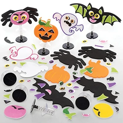 Abbildung von Baker Ross FE849 Halloween Hüpfspielzeug Bastelset für Kinder 8er Pack, Kindergeburtstags Mitgebsel, Kleine Partytüten Geschenke, Adventskalender