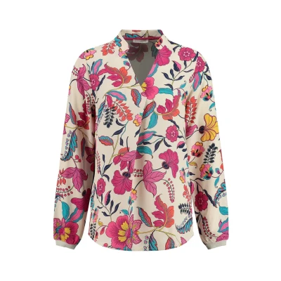 Abbildung von Key Largo Bloom Vneck Bluse, Damen, Größe: XS, Fuchsia pink