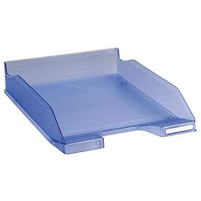 Abbildung von Exacompta 11310D Premium Briefablage Combo Midi DIN A4. Ideale Briefkörbe für Ihre Organisation. Robuste und stapelbare Ablagekörbe eisblau transluzent