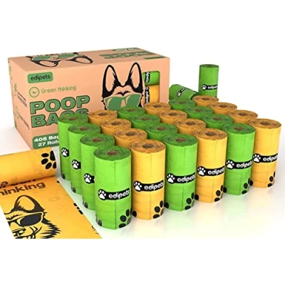 Abbildung von Edipets, Hundekotbeutel Biologisch Abbaubar, 405 oder 540 Einheiten, Säcke für Hunde, Haustiere, nicht Parfumiert, Schwerlastsäcke die Abfallsammlung (27 Rollen / Einheiten)