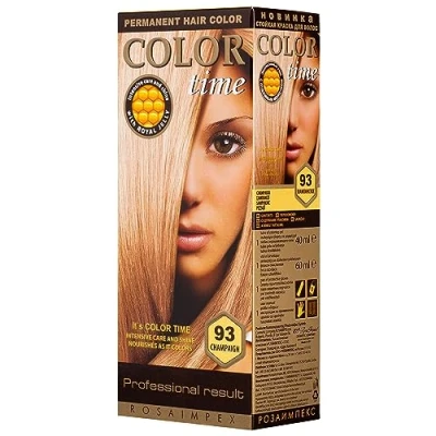 Abbildung von COLOR TIME Permanente Haarfarbe 93 Champagner Angereichert mit Gelée Royale und Vitamin C Haarfärbung 100% Grauabdeckung 100 ml