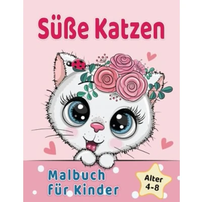 Abbildung von Süße Katzen Malbuch für Kinder 4 8 Jahren: Entzückende Comic Katzen, Kätzchen &amp; Einhorn Caticorn