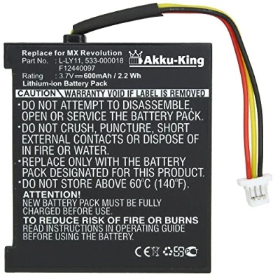 Abbildung von Akku King kompatibel mit Logitech L LY11, 533 000018, F12440097 Li Ion für MX Revolution Maus