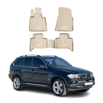 Abbildung von OMAC 1223444BG Fußmattensatz Gummi, TPE (thermoplastischer Elastomer) 4 beige BMW: X5