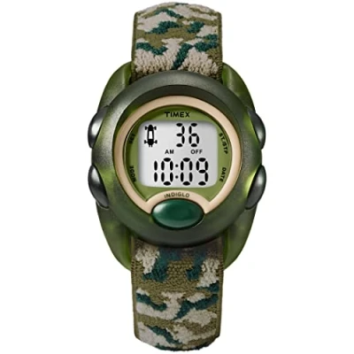 Abbildung von Timex Kids 34mm Uhr Grünes Gehäuse mit Digitalem Zifferblatt und Grünem Elastischen Stoffband T71912