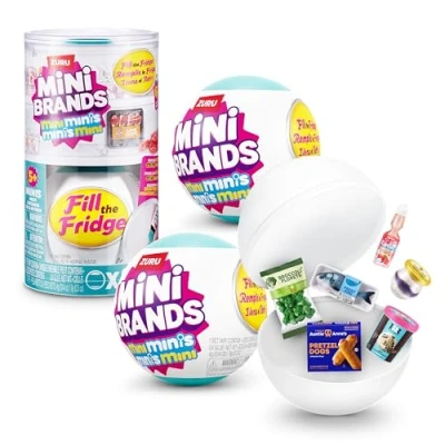 Abbildung von Mini Brands Fill The Fridge Minis Serie 1 von ZURU(2 Kapsel), Miniaturspielzeug zum Sammeln, Blindverpackung, Nachbildung, Sammler ab 8 Jahren