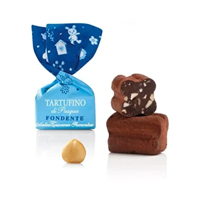 Abbildung von GUSTONE. Tartufini fondente 142 Stück à 7g Antica Torroneria Piemontese Edle Trüffel Praline aus Italien Schokoladentrüffel für Kaffeebeigabe 1 kg Großpackung Ostern Edition