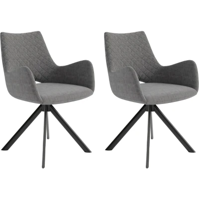 Abbildung von byLIVING Esszimmerstuhl &quot;Portland 2er Set&quot;, (Set), 2 St., Microfaser VINTAGE, mit 360 Grad Drehfunktion, Vintage Mikrofaser Rautensteppung