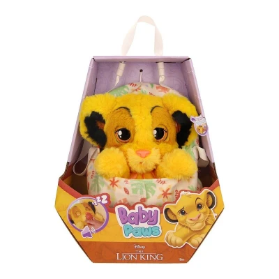 Abbildung von BABY PAWS Simba, Interaktives Plüschtier Mit Soundfunktion beim Öffnen und Schließen der Augen, inklusive Einer Tragedecke, Geschenk Spielzeug für Kinder ab 18 Monaten