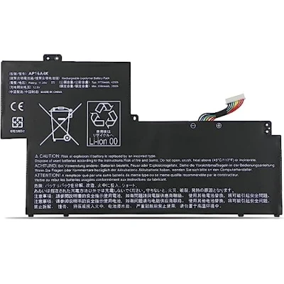 Abbildung von PUGASR AP16A4K Laptop Akku Kompatibel mit Acer Aspire One Cloudbook 11 AO1 132 C5MV C3T3 Swift 1 SF113 31 P5CK P14U Series KT.00304.003 3ICP4/68/111 11.25V 42Wh