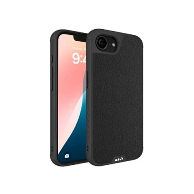 Abbildung von Mous Hülle für iPhone 16e MagSafe Kompatibel Case Limitless 6.0 Schwarzes Leder Stoßfeste Handyhülle