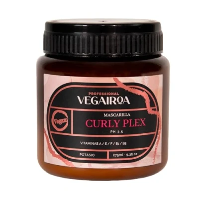 Abbildung von VEGAIROA Curly Plex Maske Für definierte Locken ohne Kräuseln Tiefenwirksame Feuchtigkeitspflege lockiges oder gewelltes Haar Professionelles veganes Friseurprodukt 300ml