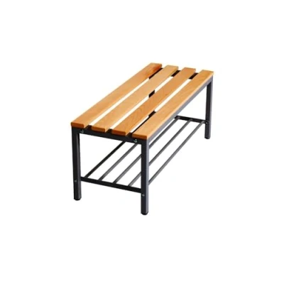Abbildung von furni24 Bank Umkleidebank, Sitzbank für Umkleideräume mit Schuhrost BxHxT: 100x42x40 cm, Umkleidesitzbank, Garderobenbank, Sportbank, Echtholz Fitnessstudio