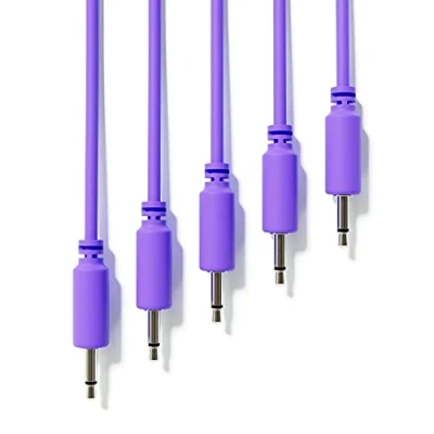 Abbildung von ExcelValley 5 Pack Mono Modular Patchkabel TS 3,5mm 1/8&quot; Eurorack Synthesizer [Purpur 90 cm 35,43&quot;]