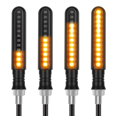 Abbildung von Kinstecks ​​4PCS Motorradanzeigen Fließende Blinker Motorrad Anzeige 12 V für Roller Quad Cruiser Off Road