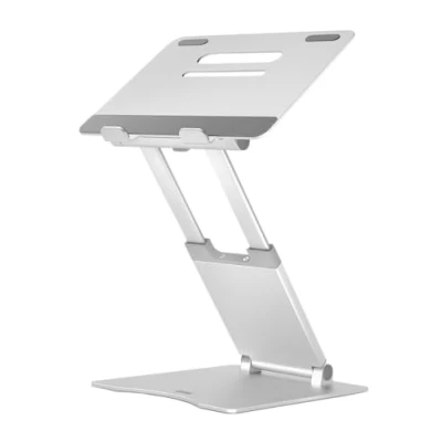 Abbildung von DESQ Laptop Ständer, Aluminium, Voll einstellbar, Notebook Workstation Für sitzen und Stehen, Teleskopisch, Höhe 30 450 mm, alle 10 17 Zoll Laptops/Notebooks