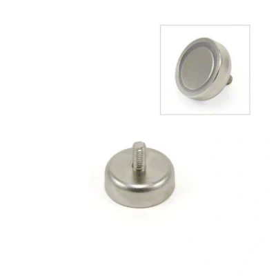 Abbildung von N42 Neodym Pot Magnet Mit M4 Bolzen 20mm Dia x 7mm Dick 15,8kg Zug Pack von 10