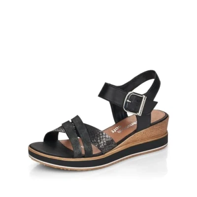 Abbildung von Remonte Keilsandalette, Damen, Größe: 41, Schwarz Schuhe