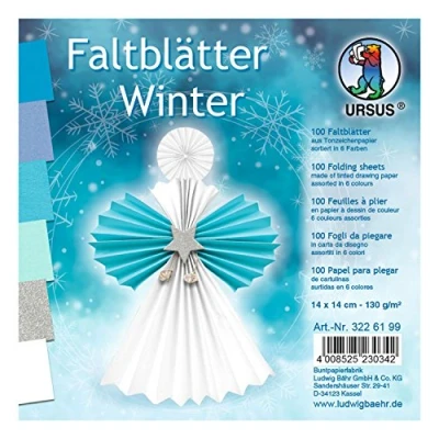 Abbildung von Ludwig Bähr Faltblätter Winter 130g/qm 14x14cm VE=100 Blatt 6 Farben