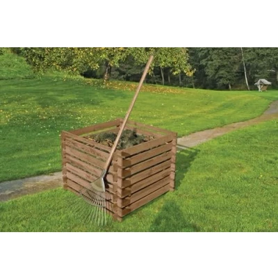 Abbildung von Mega Holz Komposter Holzkomposter KDI braun 90x90x70 cm, BxTxH: 560 l, Aus Kesseldruckimprägnierter Kiefer mit Stecksystem