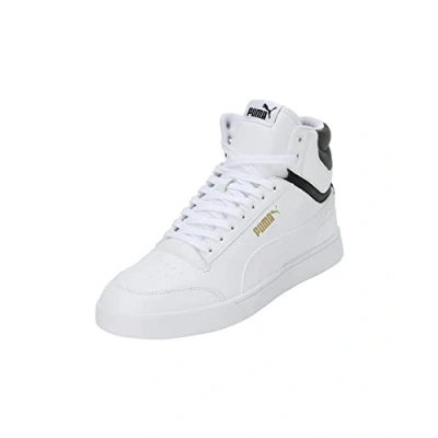 Abbildung von Puma Shuffle MID Unisex Sneaker high, Größe: 38.5, White/black/team gold Hochwertiges lederimitat