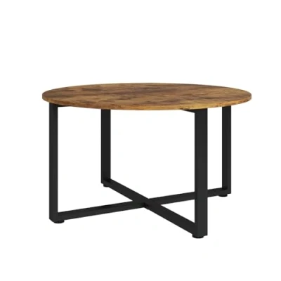Abbildung von Vicco Couchtisch Fyrk, Eiche rustikal/Schwarz, 80 x 47 cm mit Metallrahmen