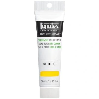 Abbildung von Liquitex 1045890 Professional Heavy Body Acrylfarbe in Künstlerqualität mit ausgezeichneter Lichtechtheit buttriger Konsistenz, 59ml Tube Kadmiumfrei Gelb mittel