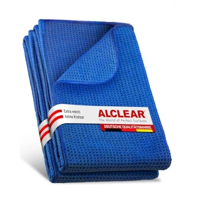 Abbildung von ALCLEAR 820901_2 Microfasertuch Trockenwunder, 2er, 60x40cm, Auto/Küche navy Mikrofasertuch (70% Polyester, 30% Polyamid, 40x60 cm)